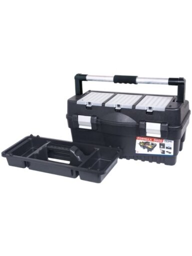Dėžė įrankiams Patrol Formula S Alu 600 , su metaliniu užraktu | juoda (54,7 x 27,1 x 27,8 cm)