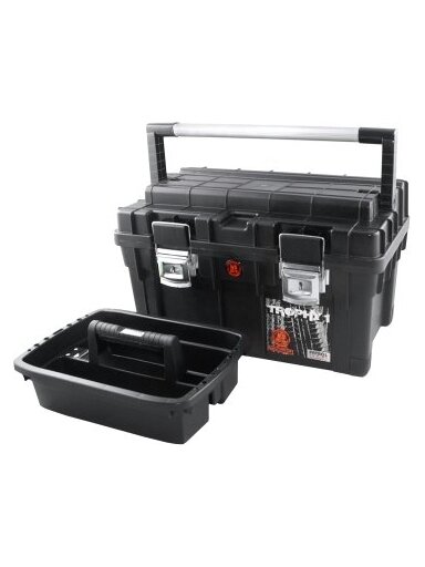 Dėžė įrankiams Patrol HD Trophy 1, su metaliniu užraktu | juoda (59,5 x 34,5 x 35,5 cm)