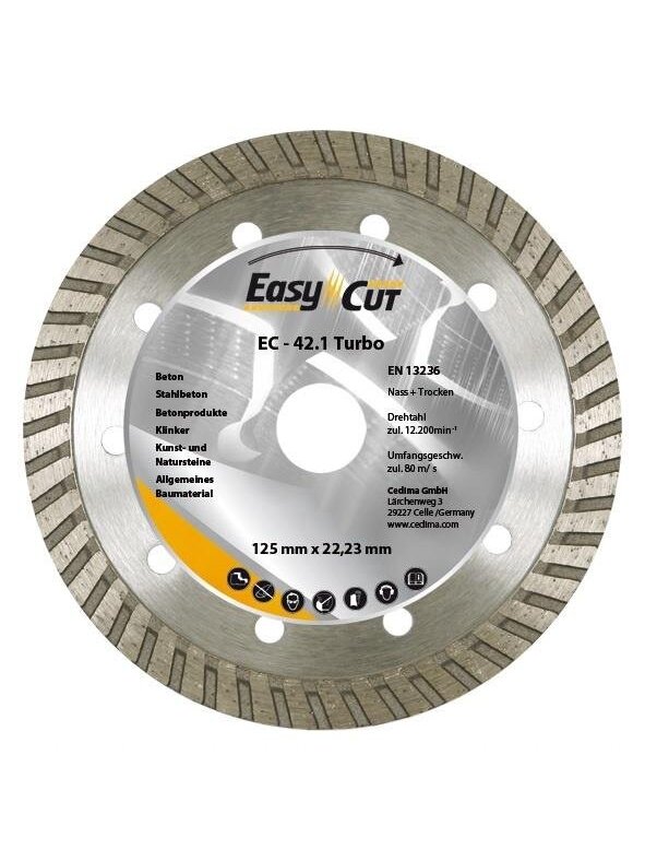 Deimantinis pjovimo diskas Cedima EC-42.2 125x22,23x2,2mm 1 Deimantinis pjovimo diskas Cedima EC-42.2 125x22,23x2,2mm 1