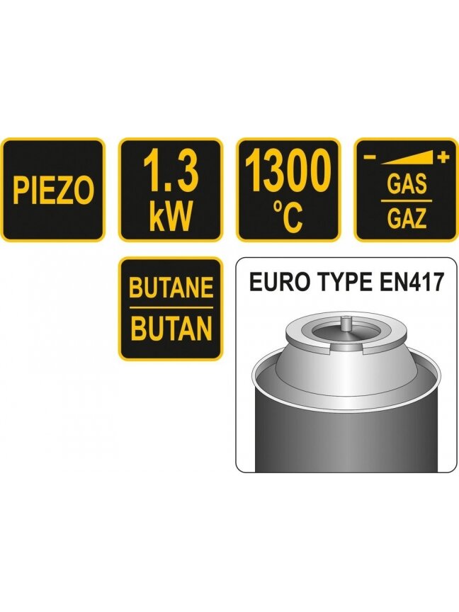 Degiklis dujinis Piezo 1300°C Vorel | 1.3 kW 2 Degiklis dujinis Piezo 1300°C Vorel | 1.3 kW 2