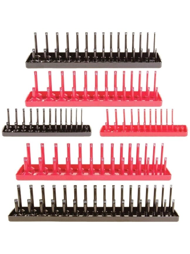 ⬡ Dėklų rinkinys (6 vnt.) galvutėms SAE ir metrinėms (MHR10773) ⬡ Dėklų rinkinys (6 vnt.) galvutėms SAE ir metrinėms (MHR10773)