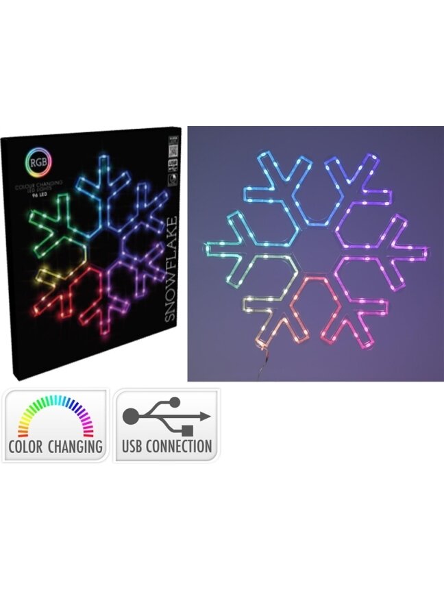 Dekoracija Snaigė su LED, AVX000160, D50 cm įvairių spalvų 2 Dekoracija Snaigė su LED, AVX000160, D50 cm įvairių spalvų 2