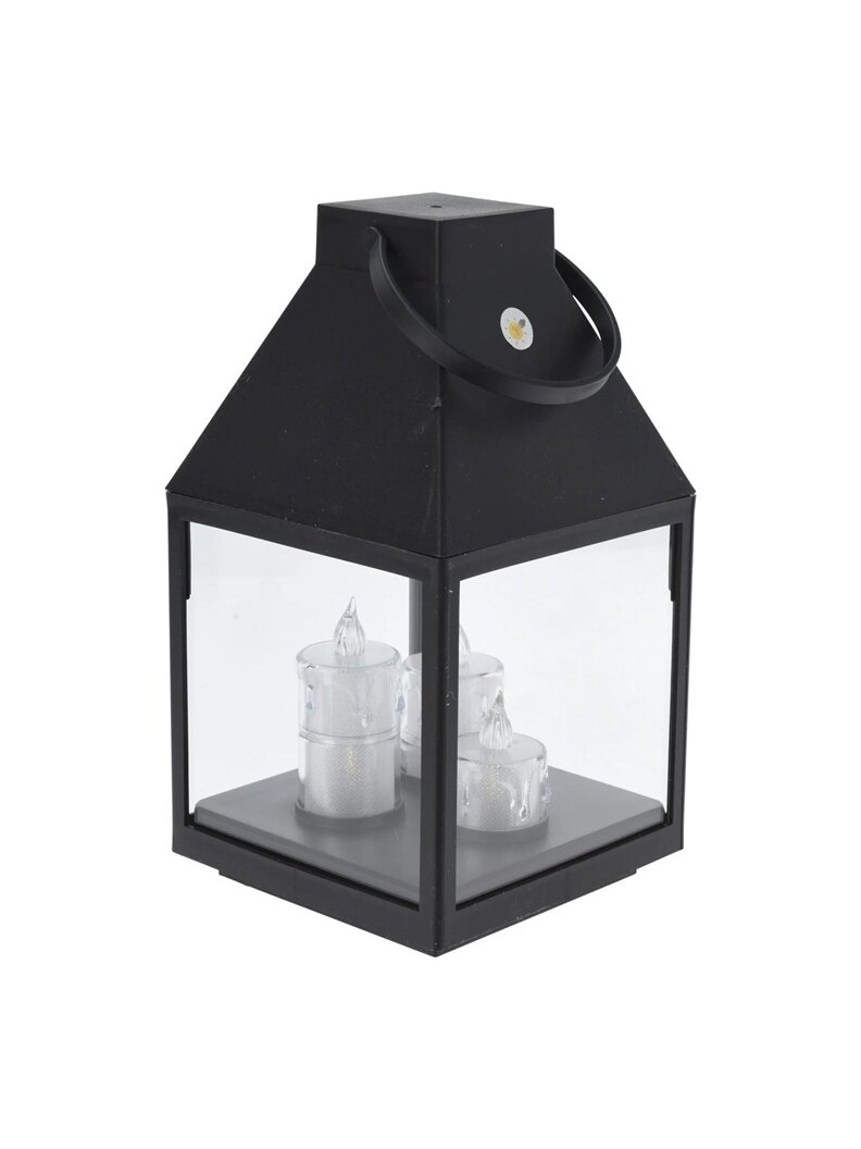 Dekoracija Žibintas su LED, ANX000890, 25 cm, 13.5 cm, juoda