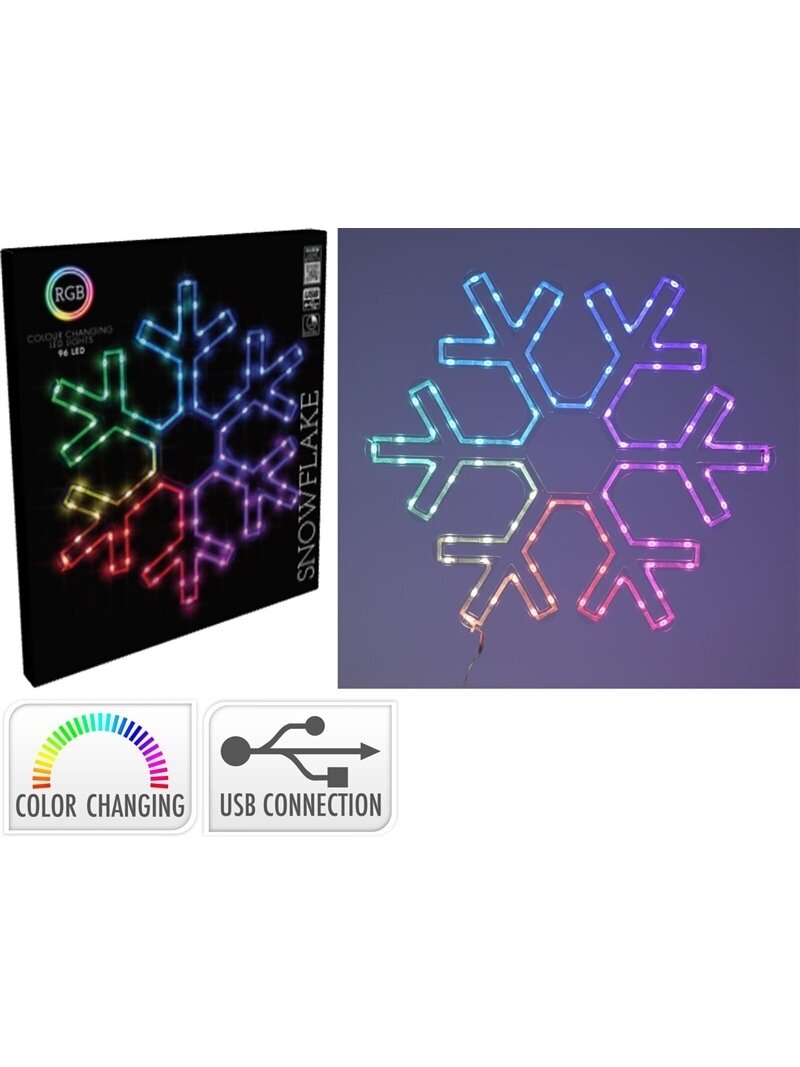 Dekoracija Snaigė su LED, AVX000160, D50 cm įvairių spalvų 2 Dekoracija Snaigė su LED, AVX000160, D50 cm įvairių spalvų 2