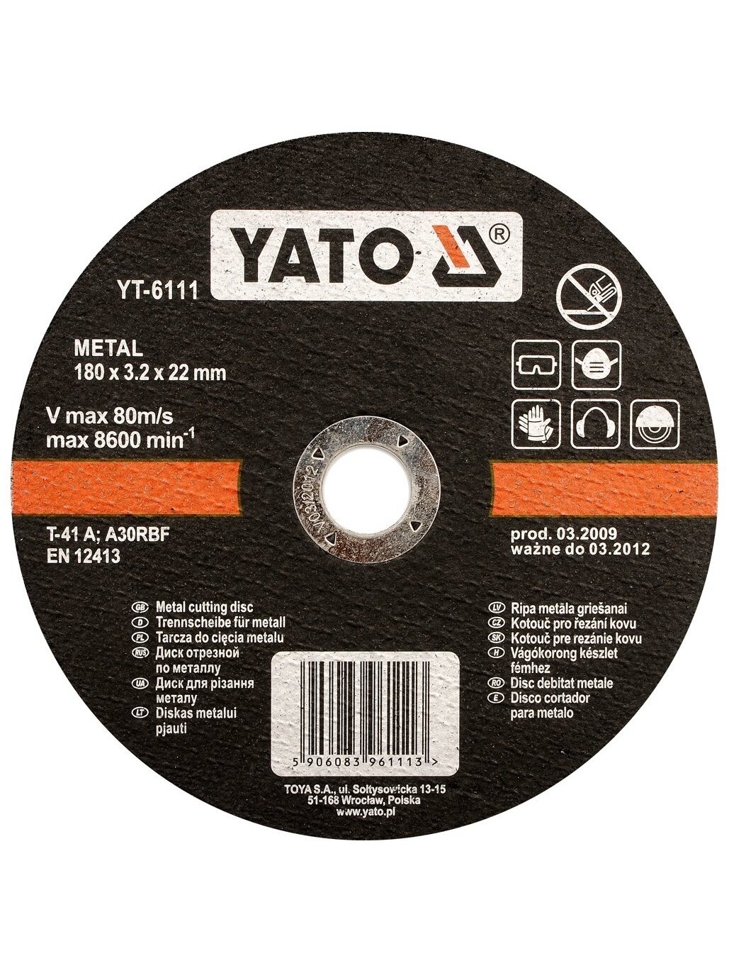 Diskas metalo pjovimui Yato | d-125x1.2x22 mm