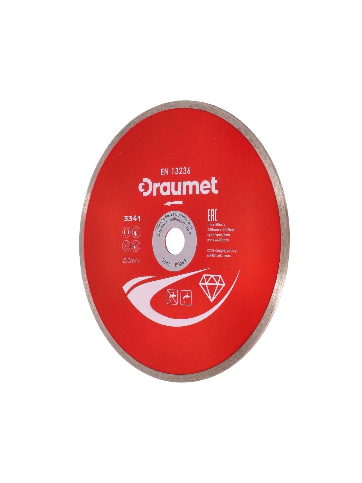 Diskas deimantinis ištisinis DRAUMET | 125x22,23x2,2mm
