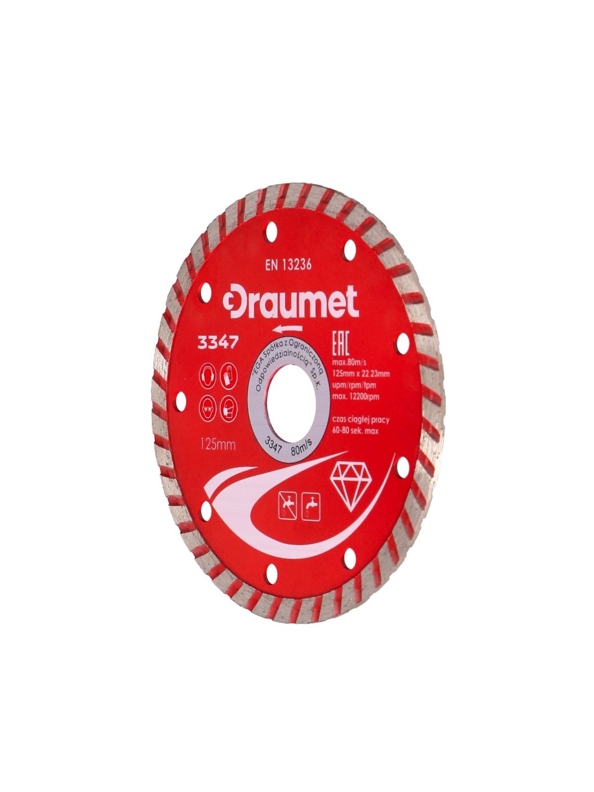 Diskas deimantinis  TURBO DRAUMET | 230x22,23x3,2mm