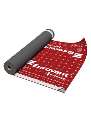 Difuzinė plėvelė Eurovent XSTRONG 250 gr./m², SK2 (lipnūs kraštai), 1,5 m. x 30 m. = 45 m² Difuzinė plėvelė Eurovent XSTRONG 250 gr./m², SK2 (lipnūs kraštai), 1,5 m. x 30 m. = 45 m²