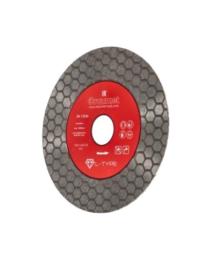 Diskas deimantinis šlifavimui ir pjovimui L-TYPE 125x1,6mm Draumet Premium