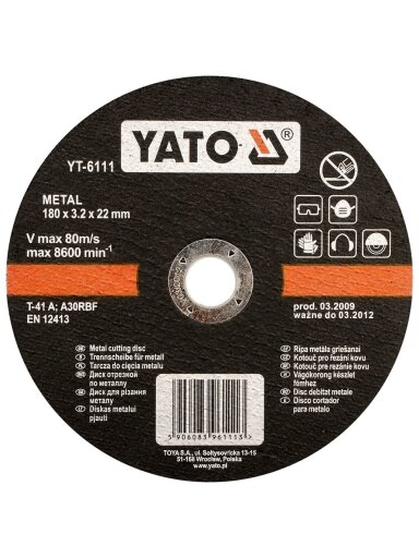 Diskas metalo pjovimui Yato | d-125x1.2x22 mm