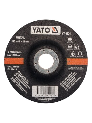 Diskas metalo šlifavimui Yato | d-125x6.0x22mm