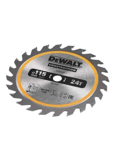 Diskinis medienos pjūklas DEWALT 115 mm, 24T