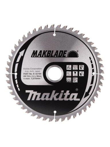 Diskinis medienos pjūklas Makita, TCT, 216x30mm, 48T
