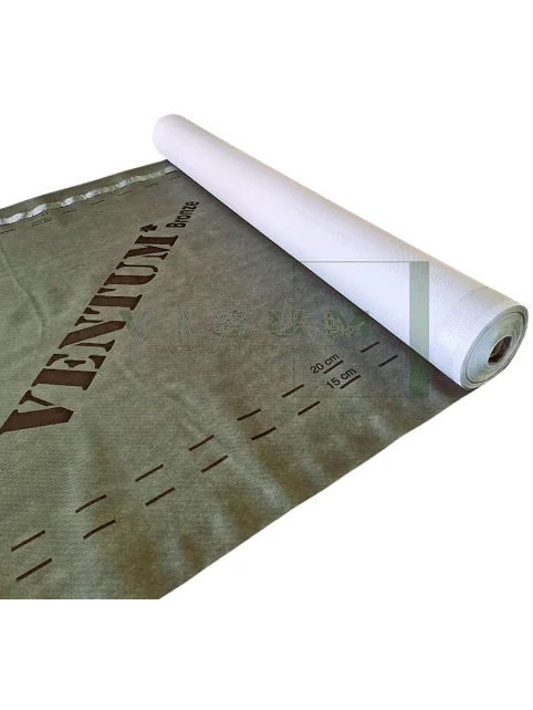 Difuzinė plėvelė „VENTUM BRONZE 155“ su dviem lipniais kraštais (75m²) Difuzinė plėvelė „VENTUM BRONZE 155“ su dviem lipniais kraštais (75m²)