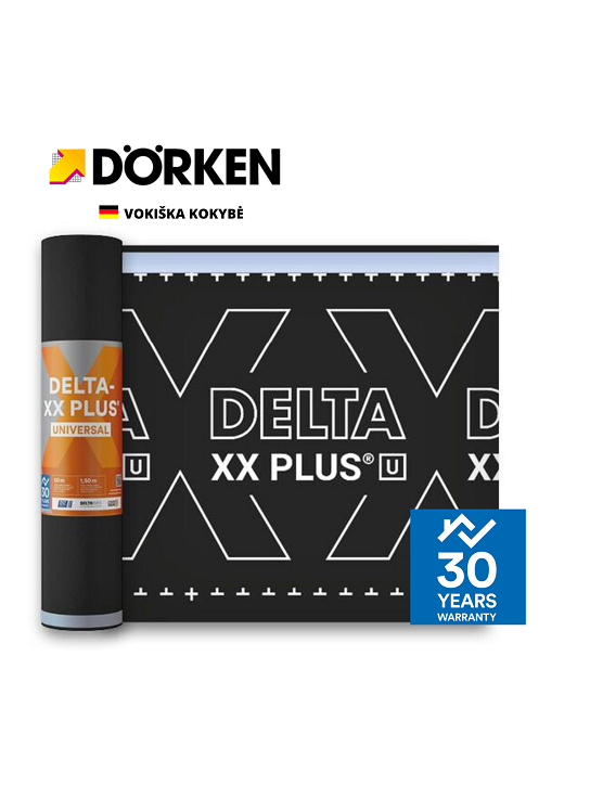 Difuzinė plėvelė DELTA XX PLUS Universal 150 (75m²) Difuzinė plėvelė DELTA XX PLUS Universal 150 (75m²)