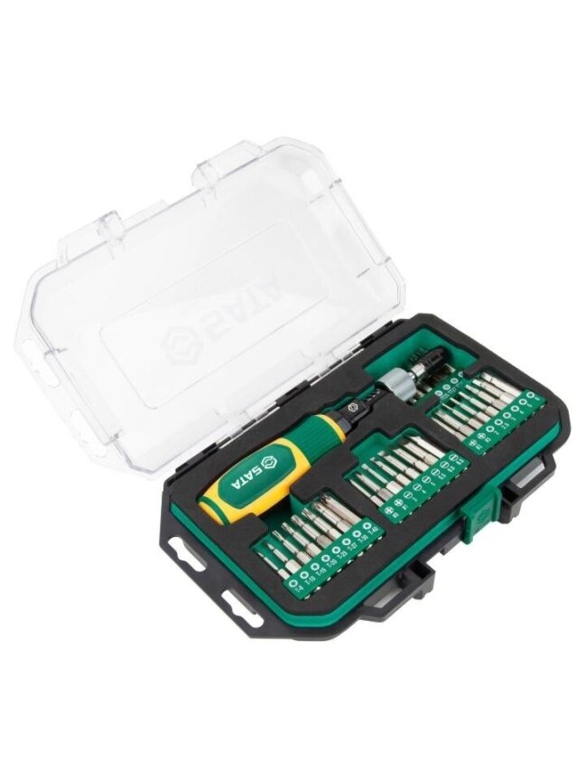 ⬡ Dinamometrinis atsuktuvas 1/4" 1-6 Nm su antgalių rinkiniu 33 vnt. (SL,PZ,PH,torx) (ST159202S, SATA) ⬡ Dinamometrinis atsuktuvas 1/4" 1-6 Nm su antgalių rinkiniu 33 vnt. (SL,PZ,PH,torx) (ST159202S, SATA)