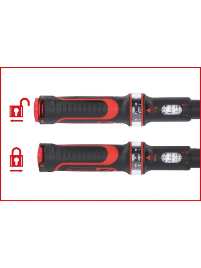 Dinamometrinis raktas, komplektas ERGOTORQUE 1/2´´  20-200Nm, KS Tools 7
