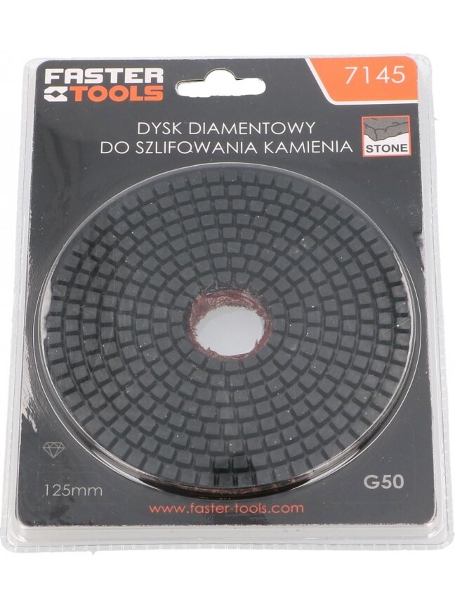 Diskas deimantinis akmens šlifavimui Faster Tools | 125mm 50 grūd 2