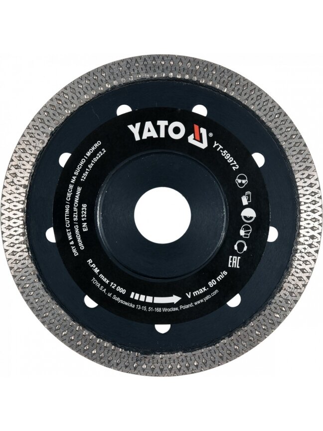 Diskas deimantinis keramikos šlifavimui ir pjovovimui Yato | 125x1.6mm 1 Diskas deimantinis keramikos šlifavimui ir pjovovimui Yato | 125x1.6mm 1