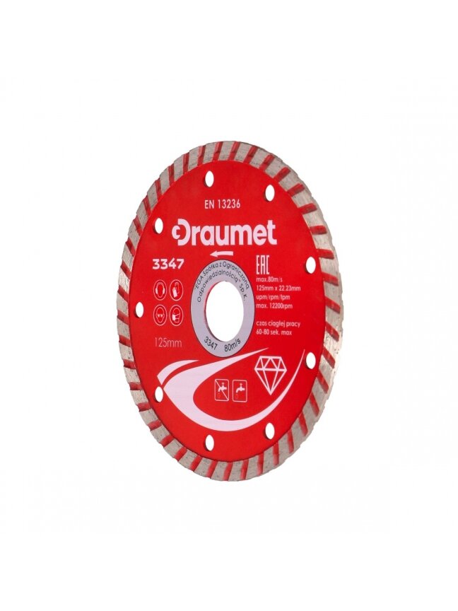 Diskas deimantinis  TURBO DRAUMET | 115x22,23x2,4mm