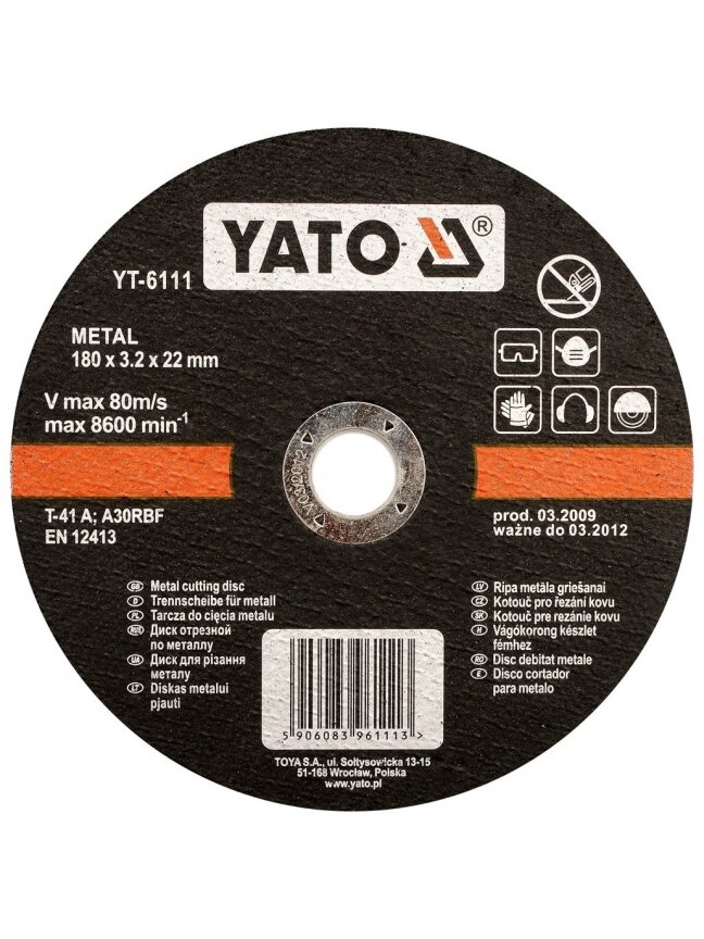 Diskas metalo pjovimui Yato | d-125x1.2x22 mm Diskas metalo pjovimui Yato | d-125x1.2x22 mm