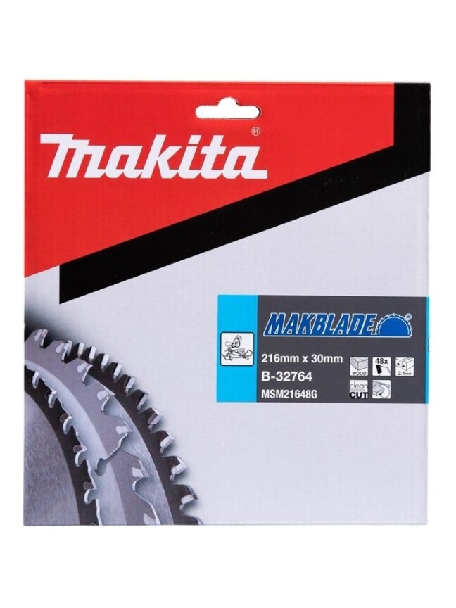 Diskinis medienos pjūklas Makita, TCT, 216x30mm, 48T 2 Diskinis medienos pjūklas Makita, TCT, 216x30mm, 48T 2