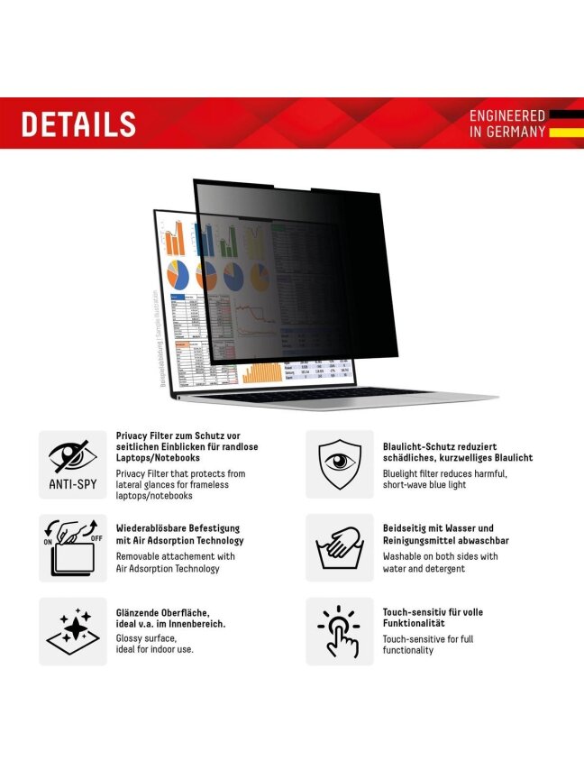 DISPLEX Privacy Safe Uni (Frameless) 15,6", 16:9 3