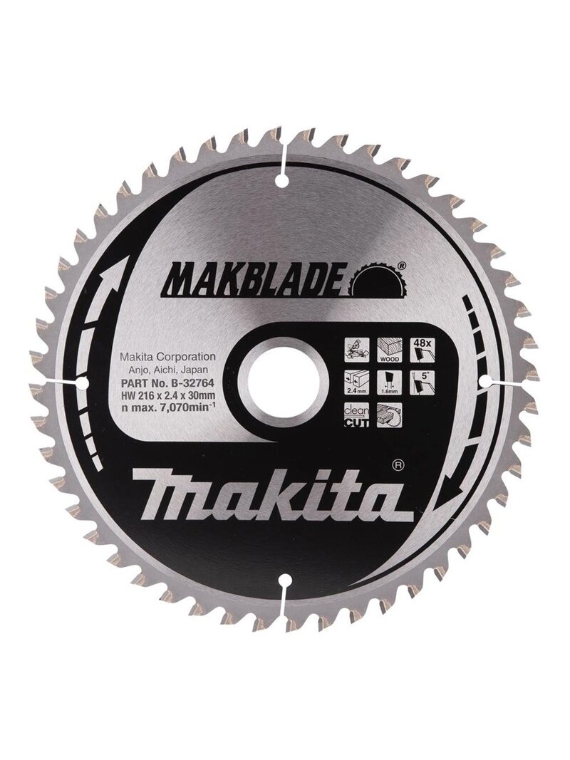Diskinis medienos pjūklas Makita, TCT, 216x30mm, 48T