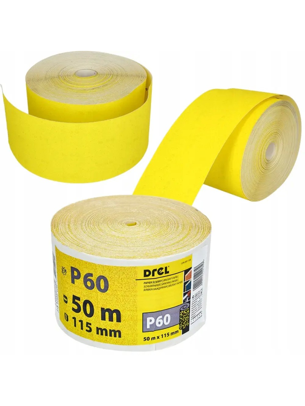 Drel Šlifavimo popierius P60, 50 m ritinys, DREL Drel Šlifavimo popierius P60, 50 m ritinys, DREL