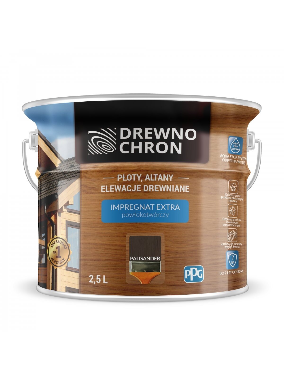 Drewnochron, impregnantas "formuojantis plėvelę" | 2,5 ltr polisanderis Drewnochron, impregnantas "formuojantis plėvelę" | 2,5 ltr polisanderis