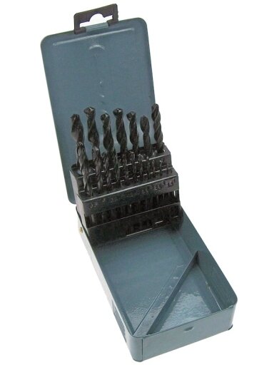 Drel Metalo grąžtų rinkinys 1-10 mm, 19 vnt.