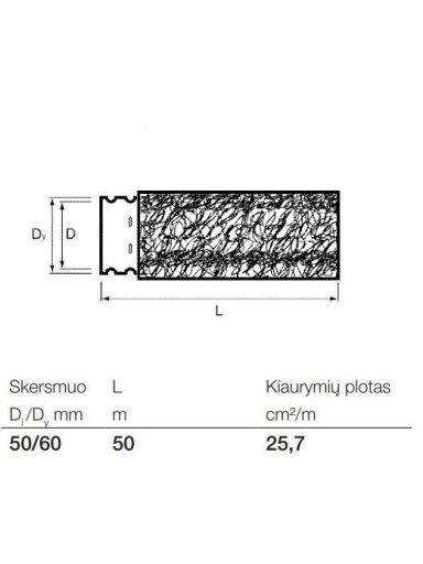 Drenažo vamzdis su kokoso filtru Wavin Ø 50/60 mm 50 m