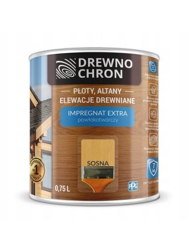 Drewnochron, impregnantas "formuojantis plėvelę" | 0,75 ltr pušis Drewnochron, impregnantas "formuojantis plėvelę" | 0,75 ltr pušis