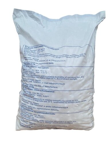 Druskos tabletės Asoo Salt, 25 kg