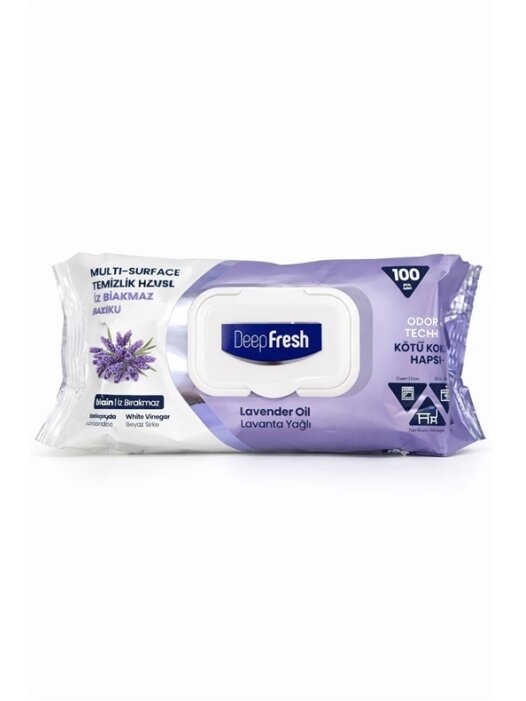 Drėgnos levandų  servetėlės paviršiams Deep Fresh, 100 vnt.