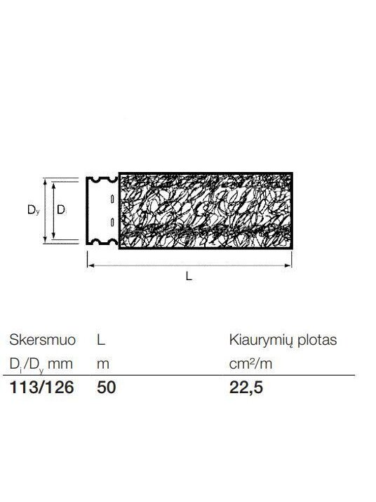 Drenažo vamzdis su kokoso filtru Wavin Ø 113/126 mm 1 m 2 Drenažo vamzdis su kokoso filtru Wavin Ø 113/126 mm 1 m 2