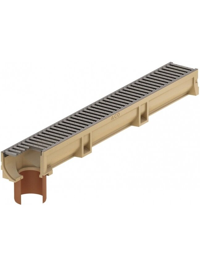 Drenažo latakas su Ø 110 mm vamzdžiu, A15 Aco Euroline, 1 m Drenažo latakas su Ø 110 mm vamzdžiu, A15 Aco Euroline, 1 m