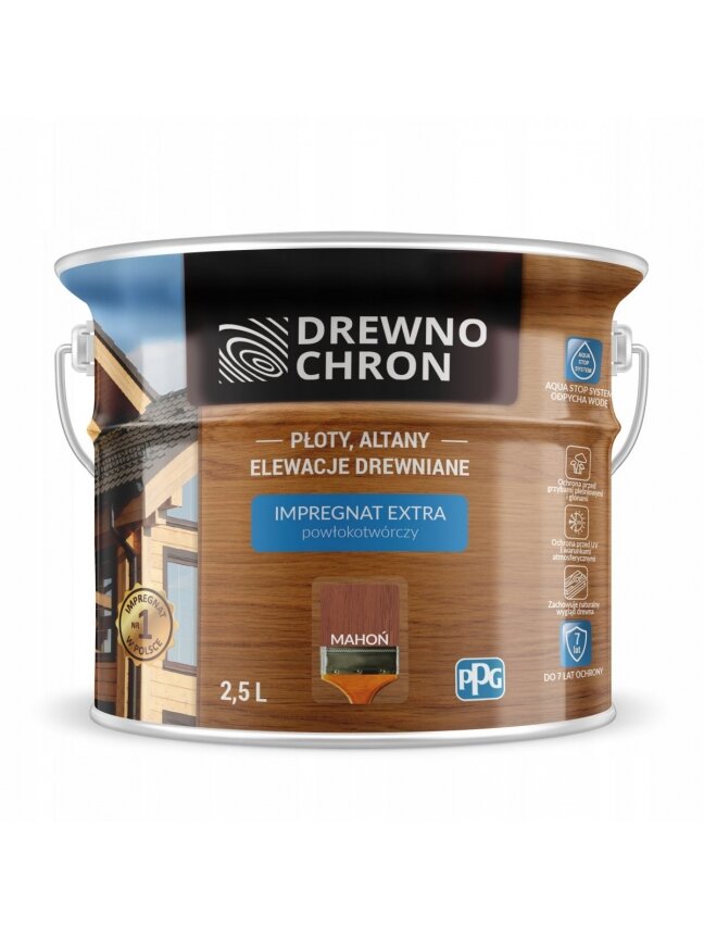 Drewnochron, impregnantas "formuojantis plėvelę" | 2,5 ltr mahon Drewnochron, impregnantas "formuojantis plėvelę" | 2,5 ltr mahon