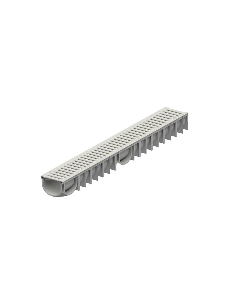 Drenažo latakas su plast. grot. Easyline, A15, 1m, pilkas Drenažo latakas su plast. grot. Easyline, A15, 1m, pilkas