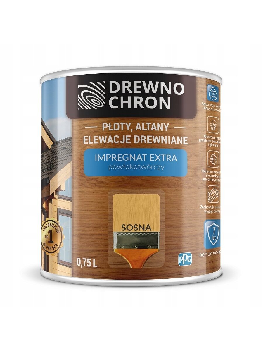 Drewnochron, impregnantas "formuojantis plėvelę" | 0,75 ltr pušis