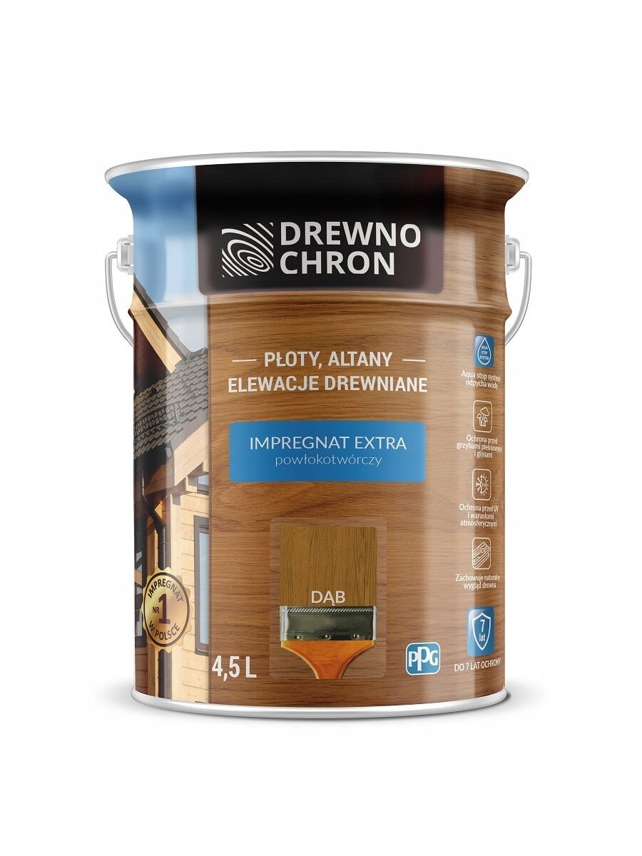 Drewnochron, impregnantas "formuojantis plėvelę" | 4,5 ltr ąžuolas