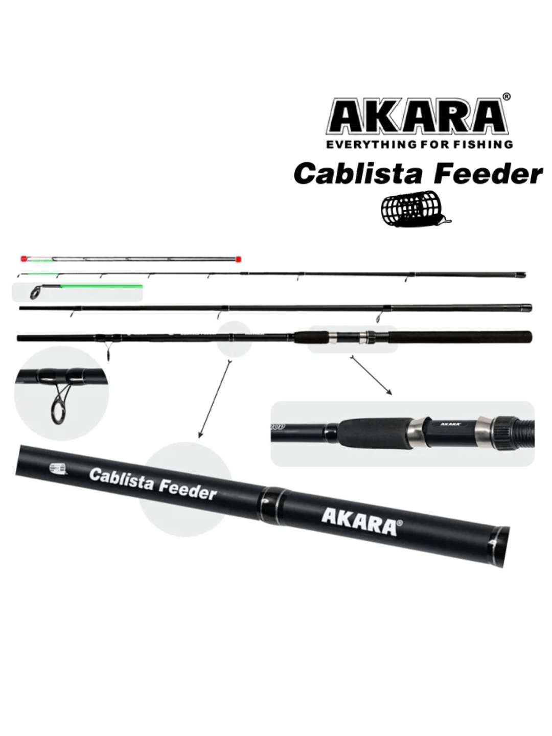 Dugninė Meškerė AKARA Cablista 3-jų Dalių, Ilgis 3,60m, Testas 50-100-150 2