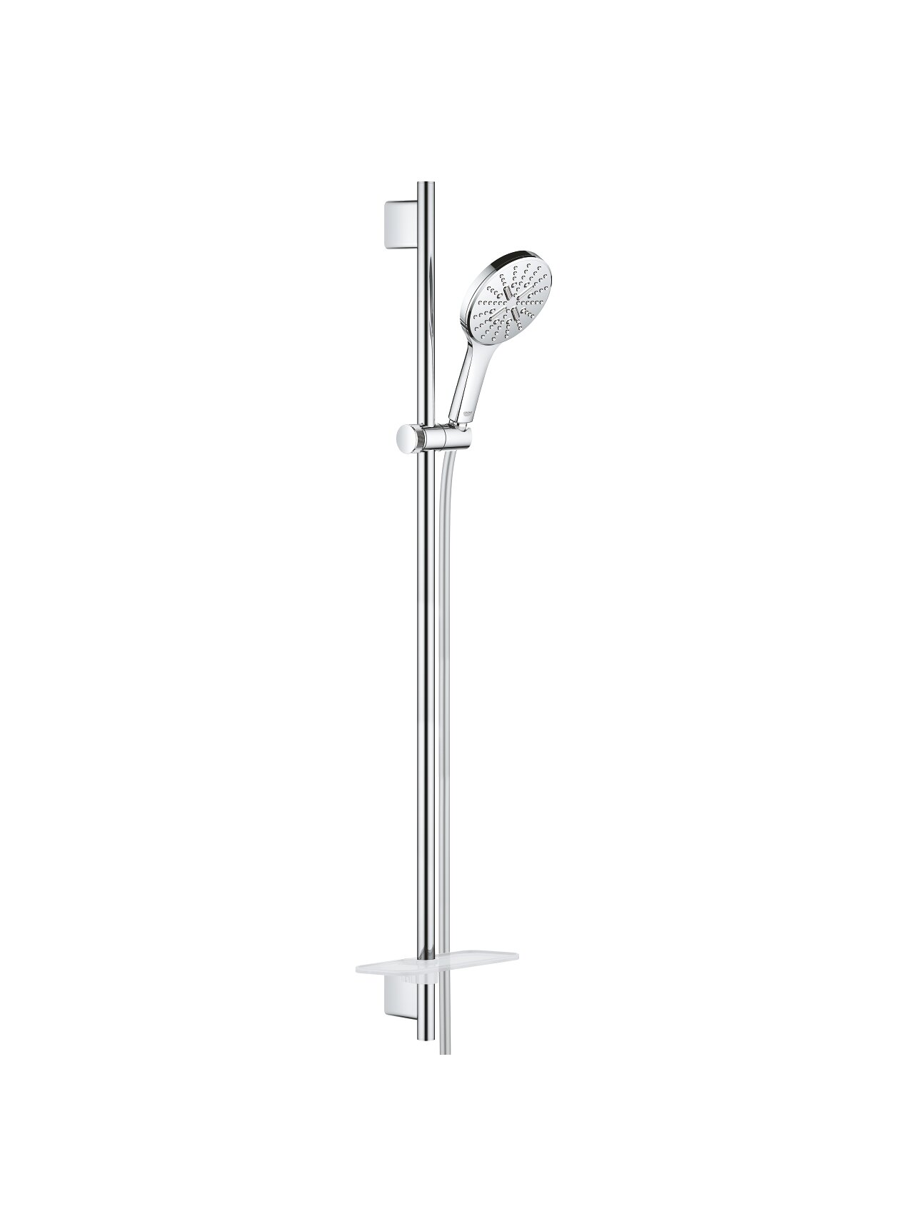 Dušo komplektas Smart ACTIVE (stovas L-90, žarna-1,75m, 130 galvutė-3 srovės), chromas/balta Dušo komplektas Smart ACTIVE (stovas L-90, žarna-1,75m, 130 galvutė-3 srovės), chromas/balta