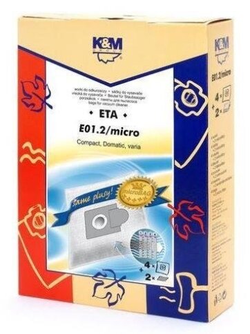 Dulkių siurblio maišeliai K&M E01 Micro, 4 vnt. 1 Dulkių siurblio maišeliai K&M E01 Micro, 4 vnt. 1