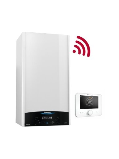 Dujinis kondensacinis katilas Ariston Genus One+ NET, 30 Wi-Fi, su momentiniu karšto vandens paruošimu