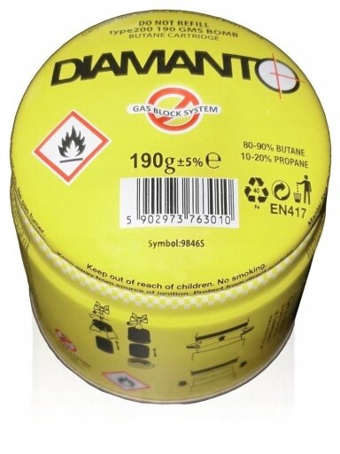 Dujų balionas propanas/butanas DIN417 | 190g