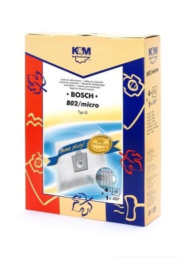 Dulkių siurblio maišeliai K&M B02 Mikro, 4 vnt