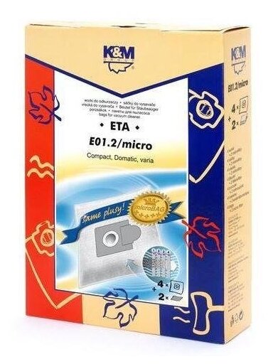 Dulkių siurblio maišeliai K&M E01 Micro, 4 vnt.