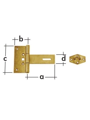 Durų skląstis Domax 613201/871101, geltona, 150 mm x 100 mm