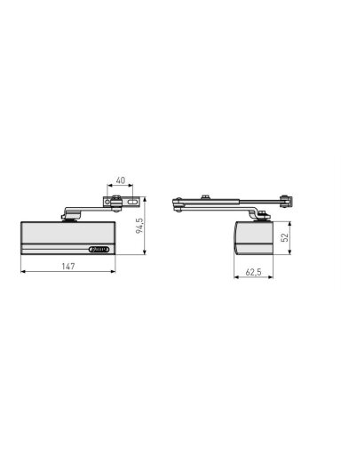 Durų uždarytuvas Abus AC5023, 40 - 60 kg